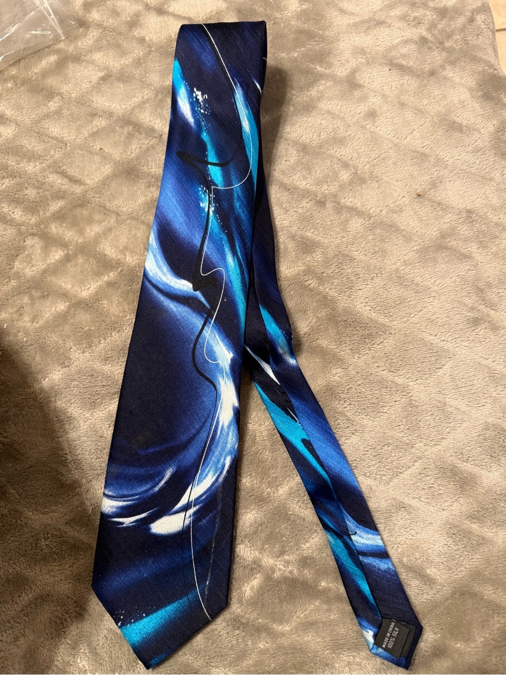 Jerry / J. Garcia Blue and light blue Swirl Men's Tie